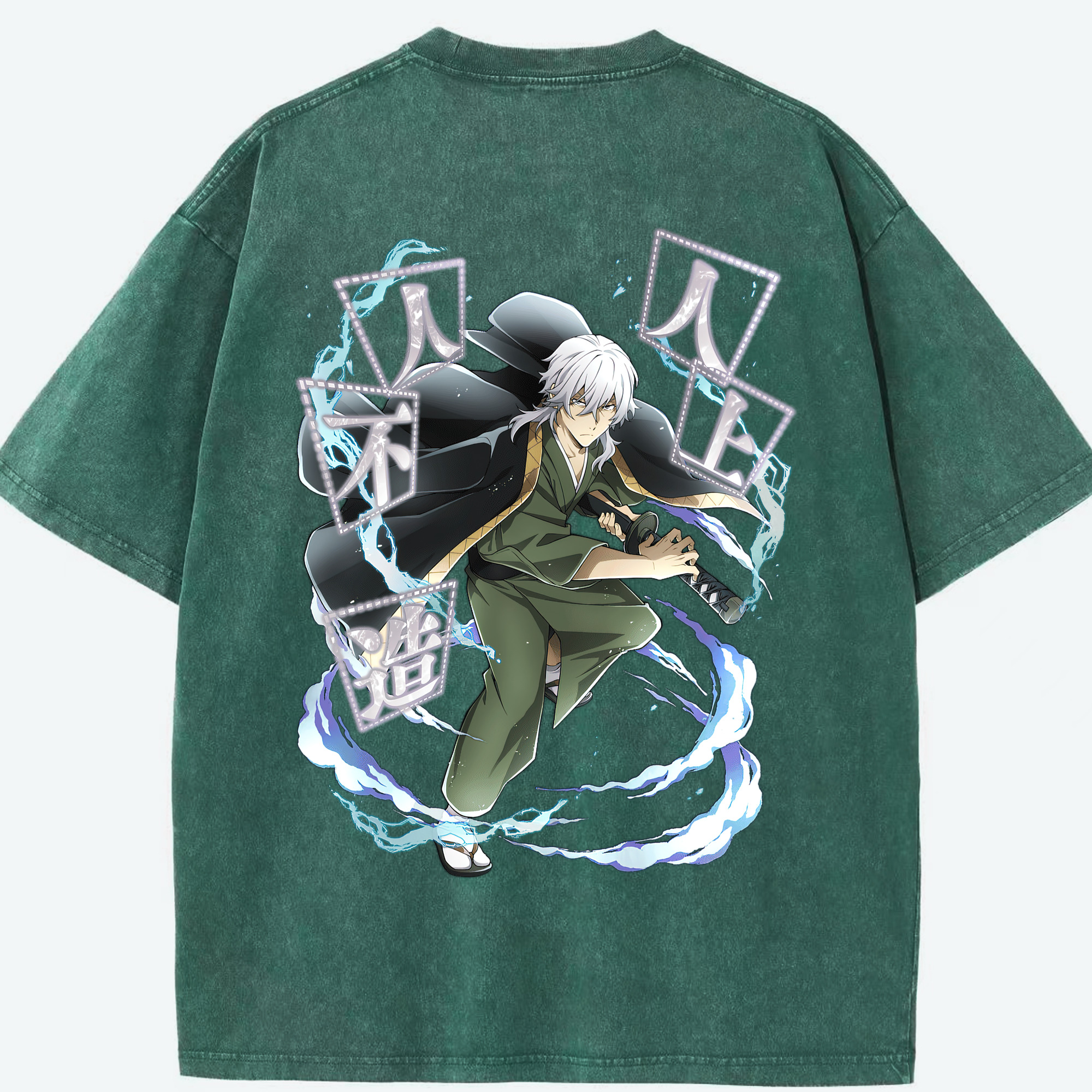 （画像用） 文豪ストレイドッグス Bungo Stray Dogs 綿100% ヴィンテージ風 半袖Tシャツ（背面プリント）